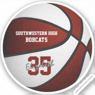 Sticker Maroon blanc basketball enfants équipe couleur cad