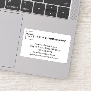 Sticker Marque d'affaires sur bâton en vinyle rectangle bl