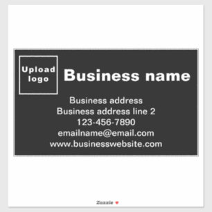 Sticker Marque d'affaires sur grand rectangle noir Vinyl