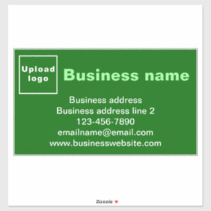 Sticker Marque d'affaires sur grand rectangle vert Vinyl
