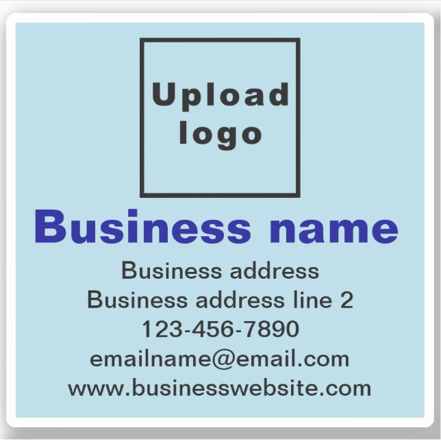 Sticker Marque d'entreprise sur Carré bleu clair Vinyl (Devant)