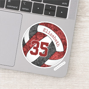 Sticker marron noir girly volleyball équipe couleurs