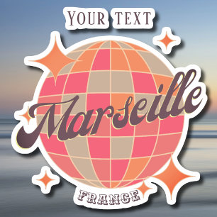 Sticker Marseille France City mode disco rose