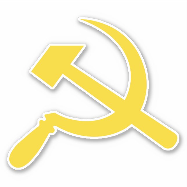 Sticker Marteau et faucille (jaune) (Devant)