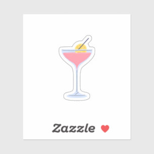 Sticker Martini au citron rose