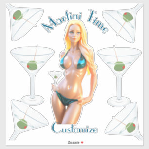 Sticker Martini time Bikini Babe Thunder_Cove 