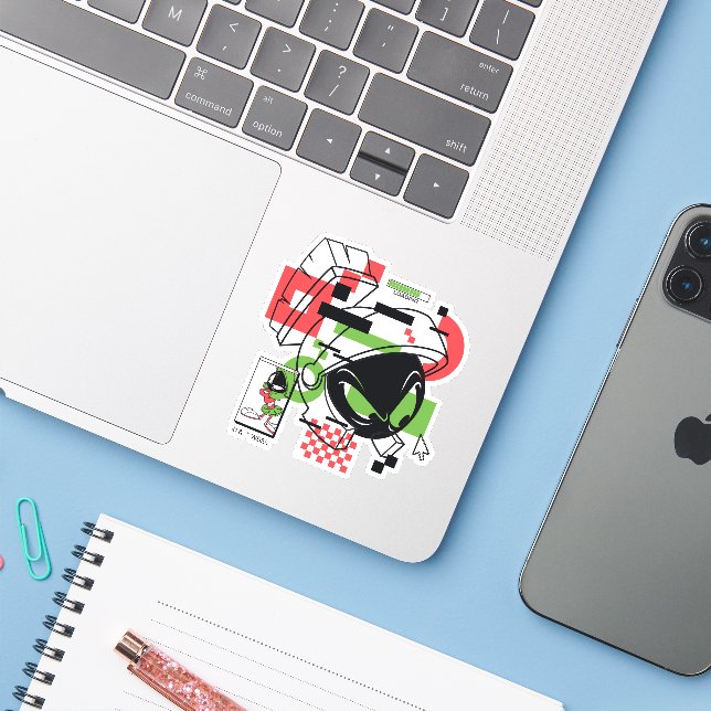 Sticker MARVIN THE MARTIAN™ Glitch (Ordinateur portable avec iPhone)