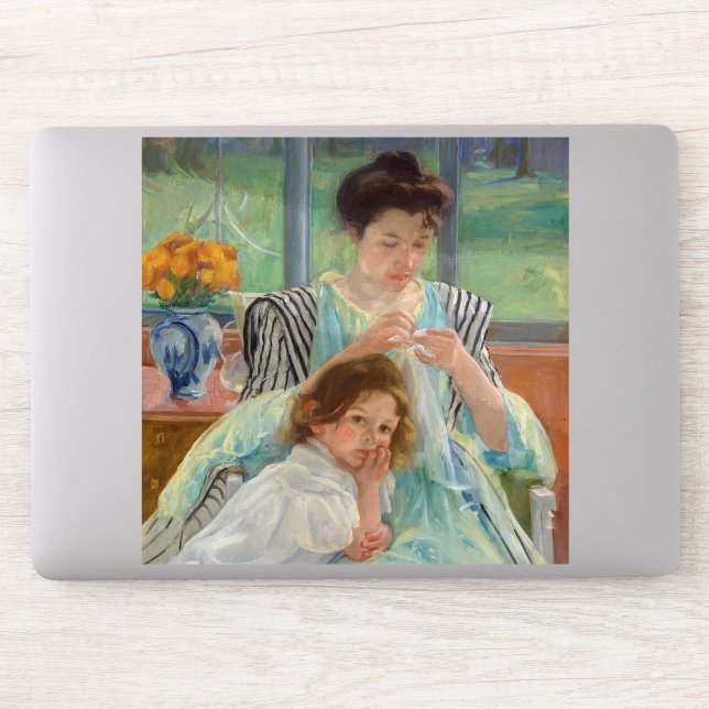 Sticker Mary Cassatt - Jeune mère coudre (Ordinateur)