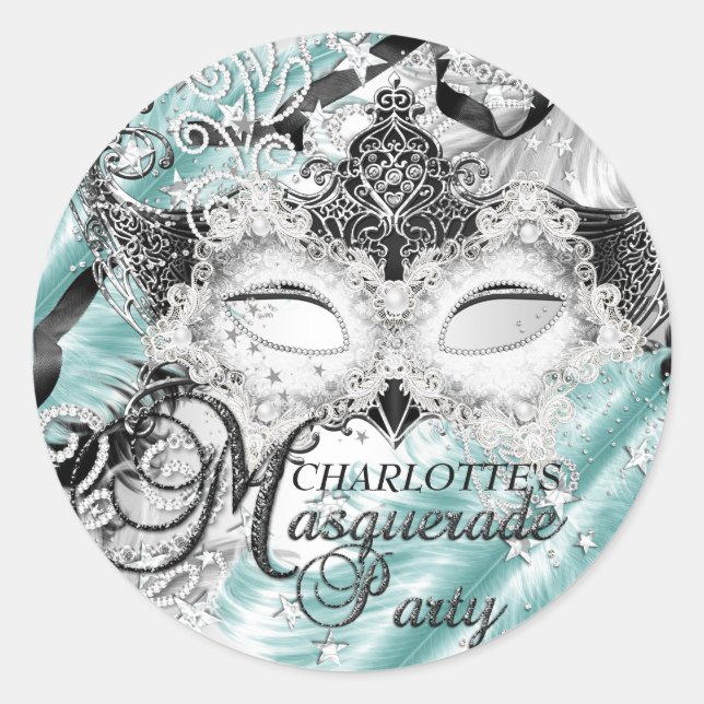 Sticker Mascarade Mascarade Mascaré Turquoise Arge (Devant)