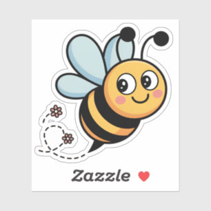 Sticker Mascotte abeille pour enfants avec piste en pointi