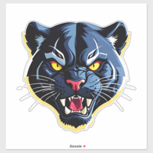 Sticker Mascotte Féline Rugissante Féroce