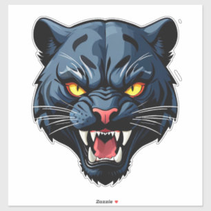 Sticker Mascotte Féline Rugissante Féroce