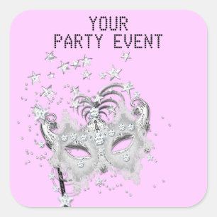 Sticker MASKE Silber Party Wählen Sie Hintergrund