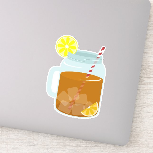 Sticker Mason Jar Thé sucré Iced Thé Boisson (Détail)