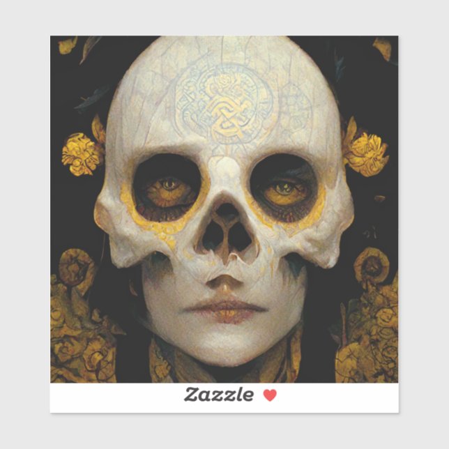Sticker Masque de mort Imaginaire Sci-Fi Art (Feuille)