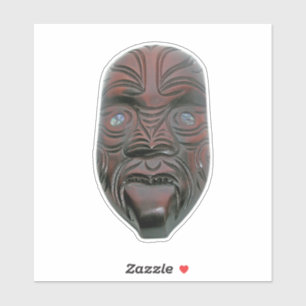 Sticker Masque Maori sculpté