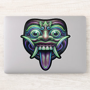 Sticker Masque sacré de Barong - Amulette de bonne fortune