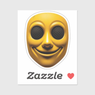 Sticker Masque souriant jaune