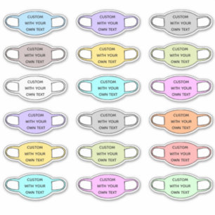 Sticker Masque Visage Texte Personnalisé Formé