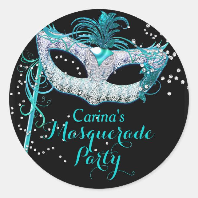 Sticker Masquerade Sparkle Bleu (Devant)