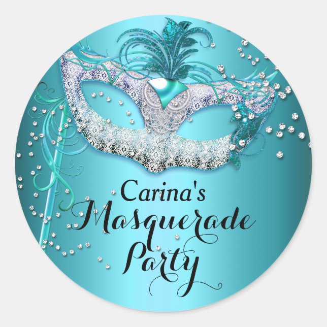 Sticker Masquerade Sparkle Bleu (Devant)