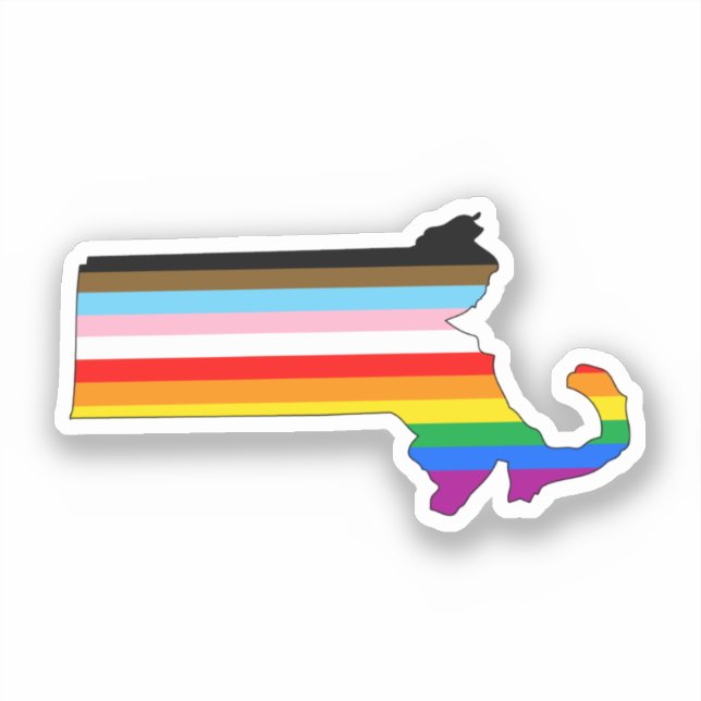 Sticker Massachusetts Inclusive Pride (Recto)