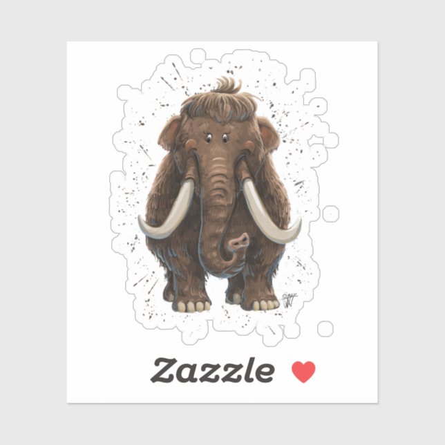 Sticker Mastodon de la parade animale (Feuille)