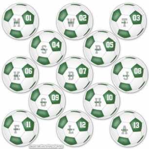 Sticker match blanc vert fin de saison jeu de 13