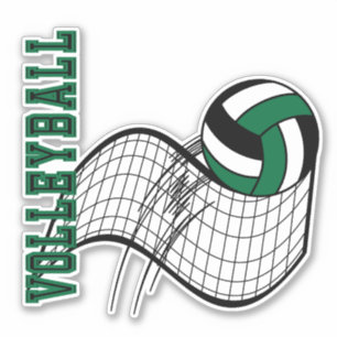 Sticker Match de volley - vert-foncé