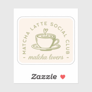 Sticker Matcha latte amoureux club fille esthétique