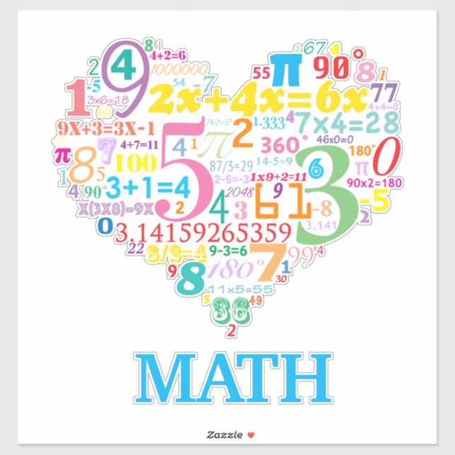Sticker Math du cœur (Feuille)