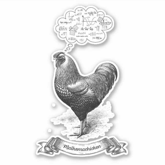Sticker Mathemachicken Funny Math Poulet de poulet Plaisan (Devant)