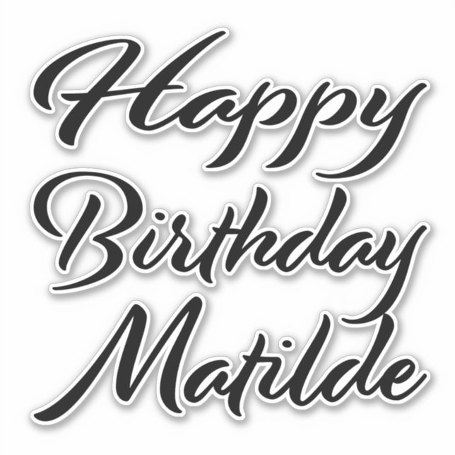 Sticker Matilde Nom Prénom Anniversaire de l'autocollant n (Devant)