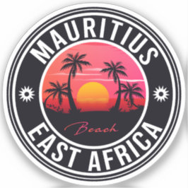 Sticker Maurice Afrique de l'Est Rétro Sunset Souvenirs 60