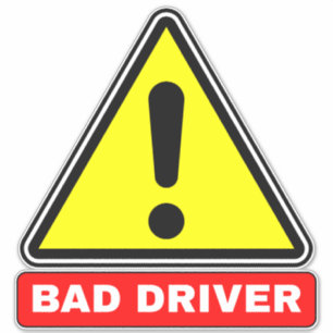 Sticker Mauvais conducteur sur la route (alerte de voiture