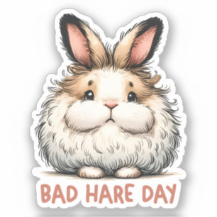 Sticker Mauvaise journée de lièvre drôle lapin lapin lapin