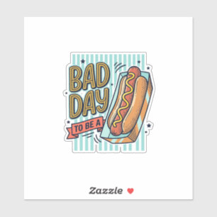 Sticker Mauvaise Journée Hot Dog Retro Vector Conception d