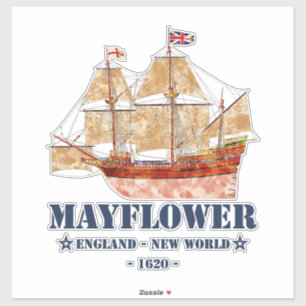Sticker Mayflower Tall Ship - Angleterre vers le Nouveau M