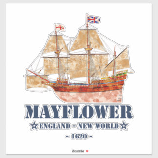 Sticker Mayflower Tall Ship - Angleterre vers le Nouveau M