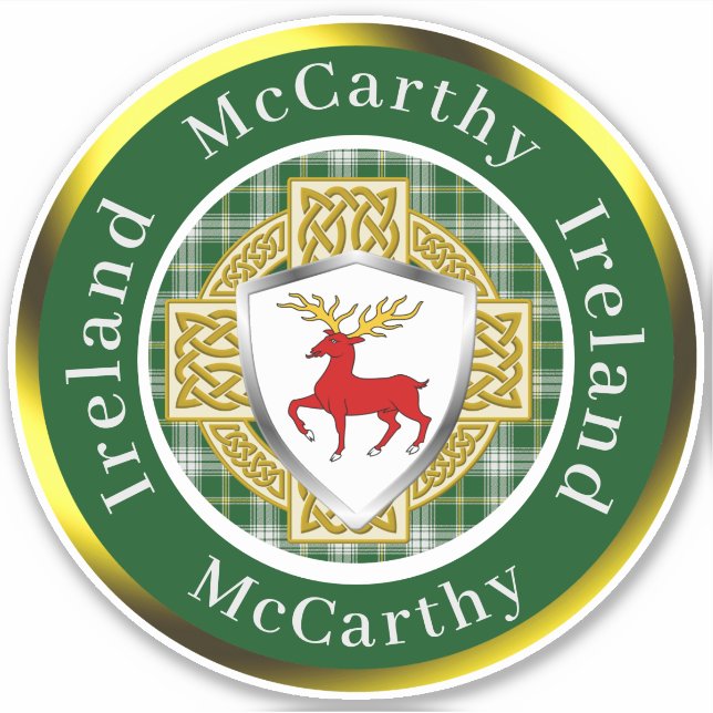 Sticker McCarthy Shield & Celtic Cross Personnalisé (Devant)