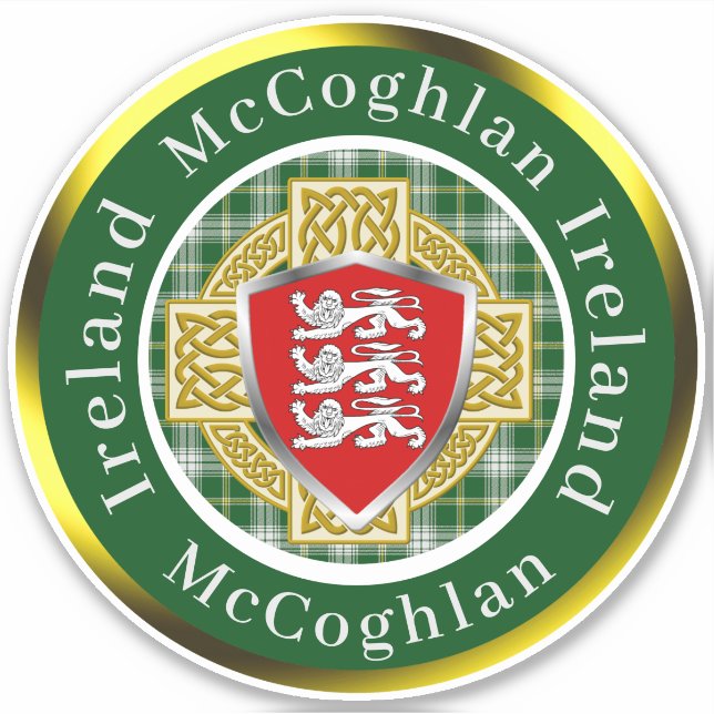 Sticker McCoghlan Shield & Croix celtique personnalisée (Devant)