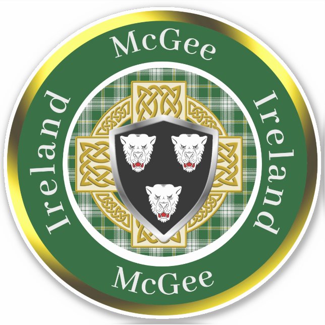 Sticker McGee Shield & Croix celtique personnalisée (Devant)
