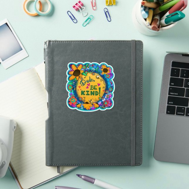 Sticker Mec Be Kind Fun Colorful Kindness (Créateur téléchargé)