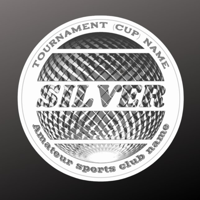 Sticker Médaille d'argent 2e place gagnante ronde (Créateur téléchargé)