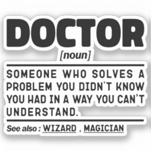 Sticker Médecin Cool Docteur Noun Travailleur Sarcastique