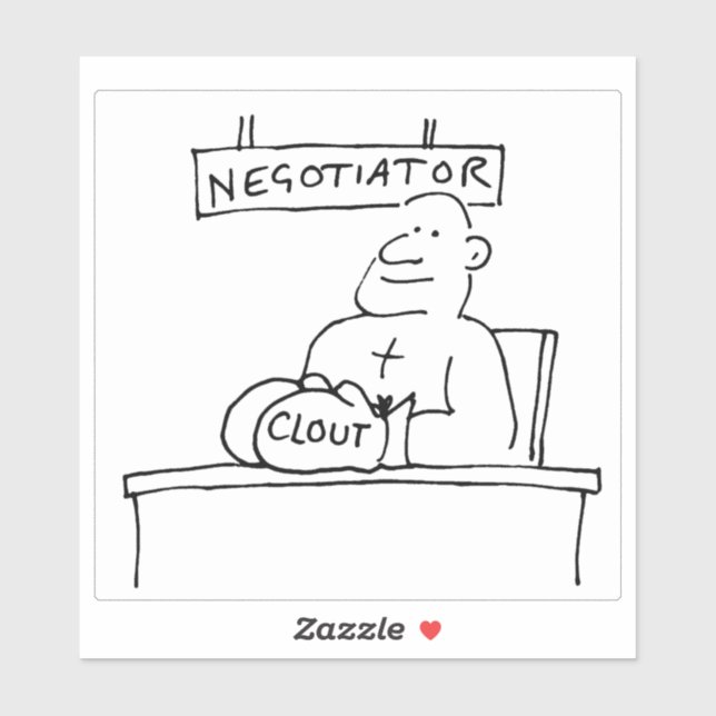 Sticker Médiation et négociations par un Boxer avec Clout. (Feuille)