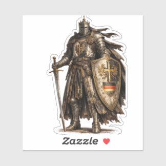 Sticker Medieval Knight Warrior Glossy Clear Fantasy ..