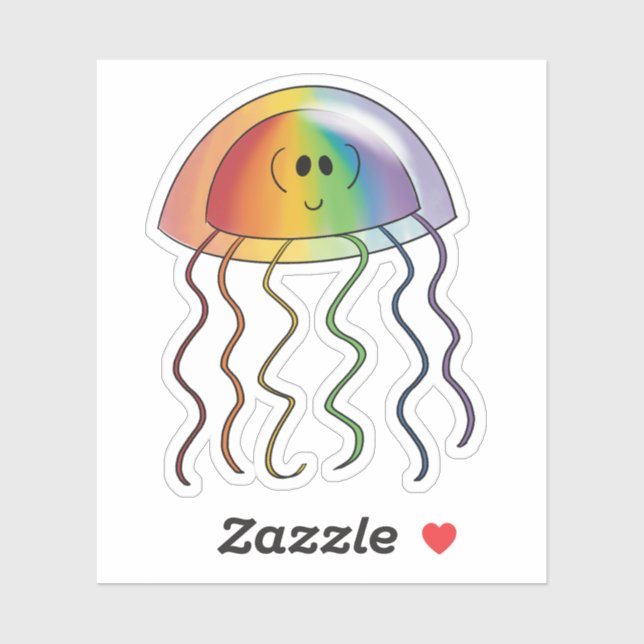 Sticker Méduse arc-en-ciel (Feuille)