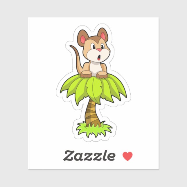 Sticker Meerkat avec arbre (Feuille)