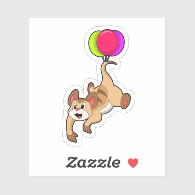 Sticker Meerkat avec ballon (Feuille)